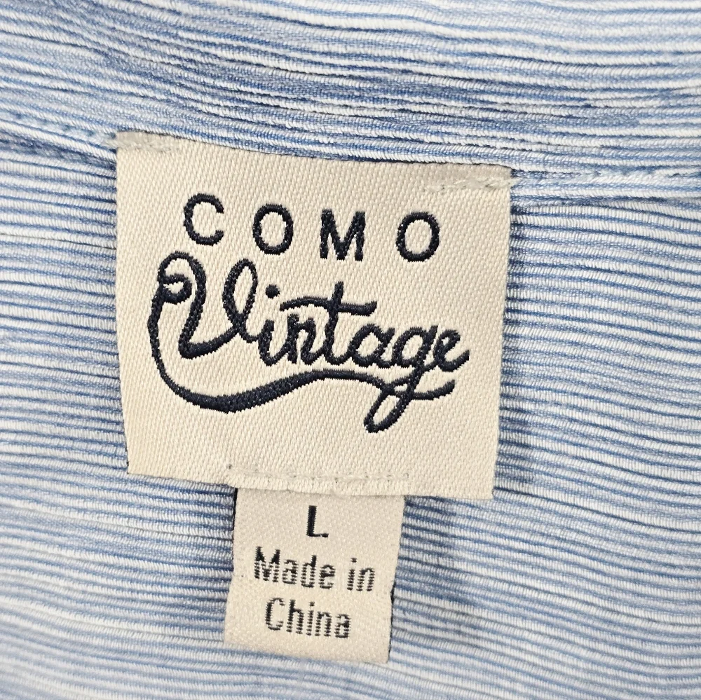 NWT Como Vintage Striped Blue Button-Down Shirt - Picture 6 of 8